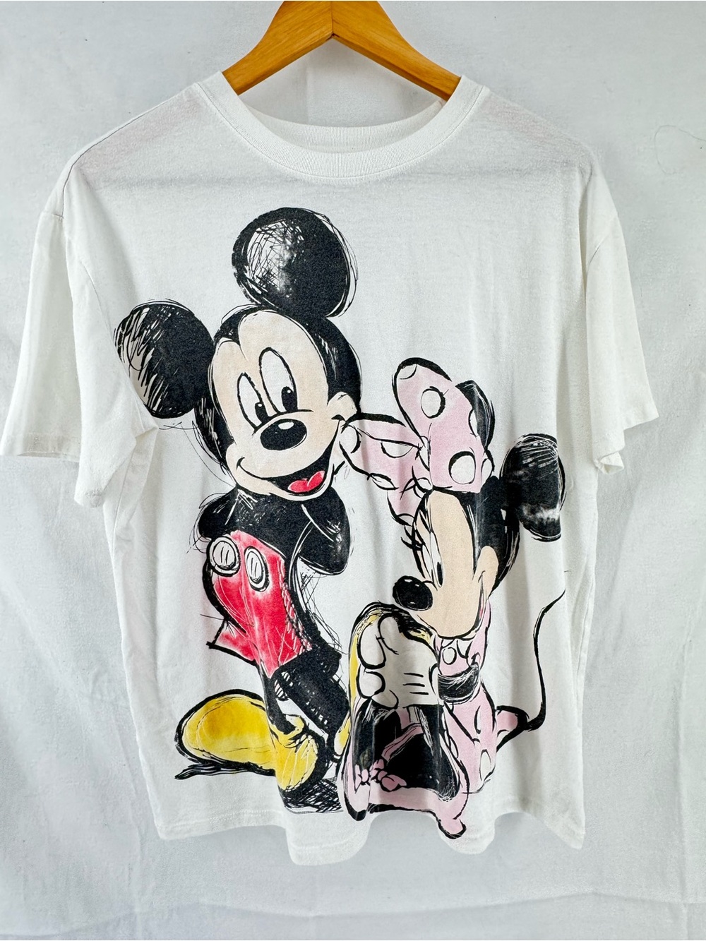 Disney White Tee with Mickey & Minnie Pink Bow Graphic - Picture 2 of 3